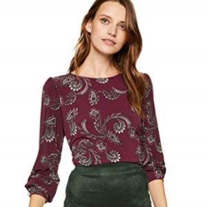 Ivanka Trump Women's Long Sleeve Paisley Blouse